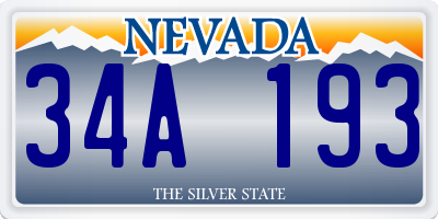 NV license plate 34A193