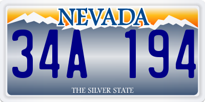 NV license plate 34A194