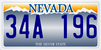NV license plate 34A196