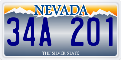 NV license plate 34A201