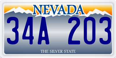 NV license plate 34A203