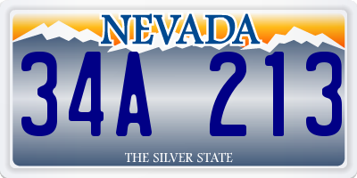 NV license plate 34A213