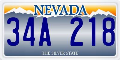 NV license plate 34A218