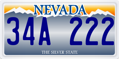 NV license plate 34A222