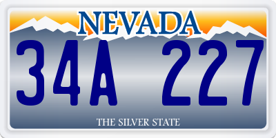 NV license plate 34A227