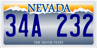 NV license plate 34A232