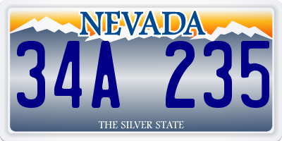 NV license plate 34A235