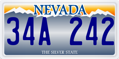 NV license plate 34A242