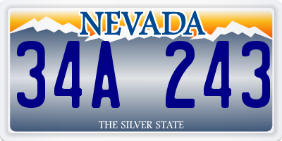 NV license plate 34A243