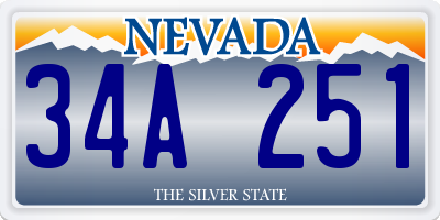 NV license plate 34A251