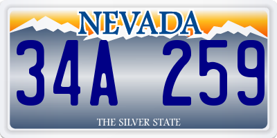 NV license plate 34A259