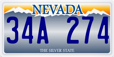 NV license plate 34A274
