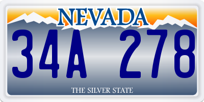 NV license plate 34A278