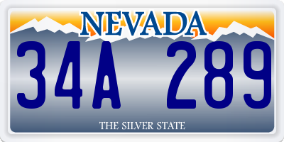 NV license plate 34A289