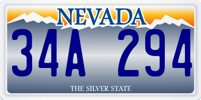 NV license plate 34A294