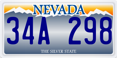 NV license plate 34A298
