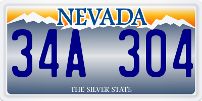 NV license plate 34A304