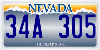 NV license plate 34A305