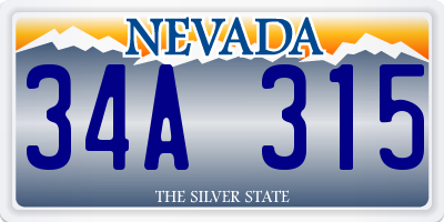 NV license plate 34A315