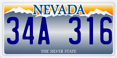 NV license plate 34A316