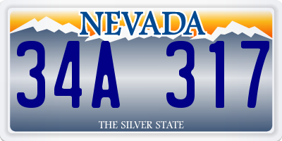 NV license plate 34A317