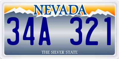NV license plate 34A321