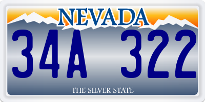 NV license plate 34A322