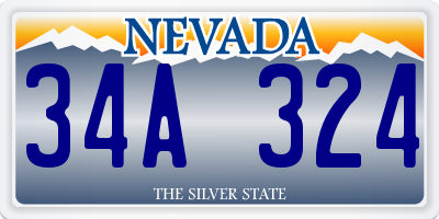 NV license plate 34A324