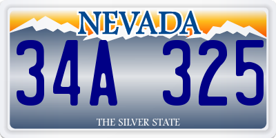 NV license plate 34A325