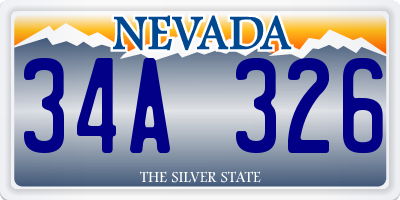 NV license plate 34A326