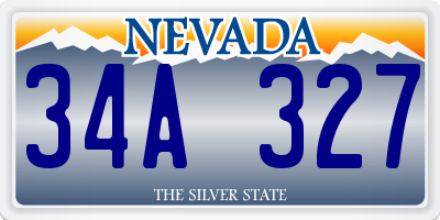 NV license plate 34A327