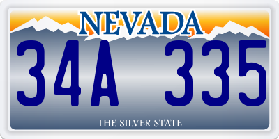 NV license plate 34A335