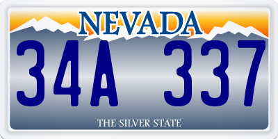 NV license plate 34A337