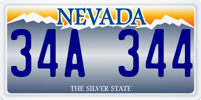 NV license plate 34A344