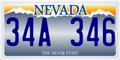 NV license plate 34A346