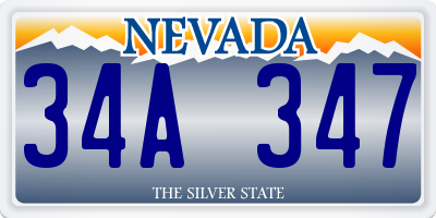 NV license plate 34A347