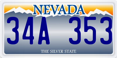 NV license plate 34A353