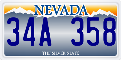 NV license plate 34A358