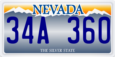 NV license plate 34A360