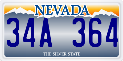 NV license plate 34A364
