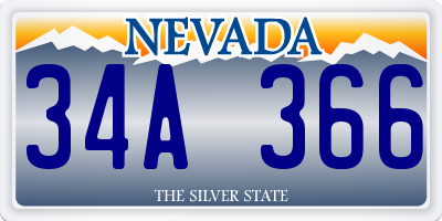NV license plate 34A366