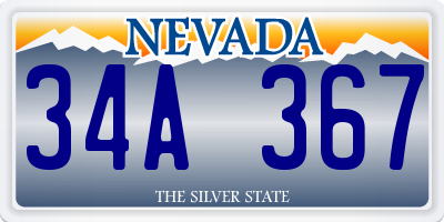 NV license plate 34A367