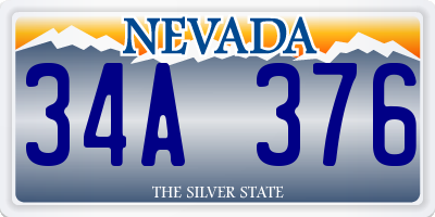 NV license plate 34A376