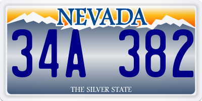 NV license plate 34A382