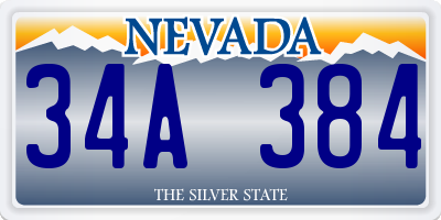 NV license plate 34A384
