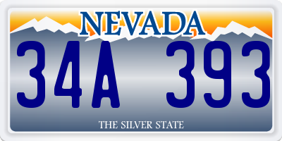 NV license plate 34A393