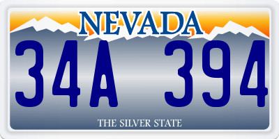 NV license plate 34A394