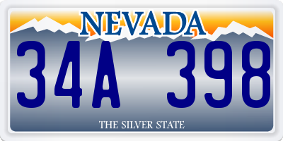 NV license plate 34A398