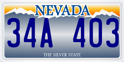 NV license plate 34A403