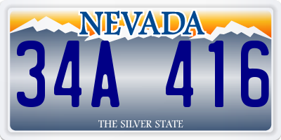 NV license plate 34A416